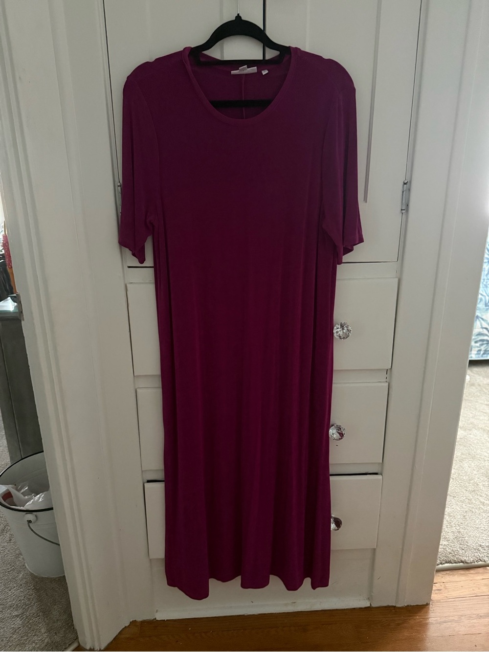 Chico's Magenta Short-Sleeve Maxi Dress chicos size 2